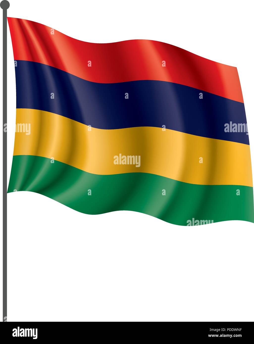 Mauritius flag, vector illustration on a white background Stock Vector ...