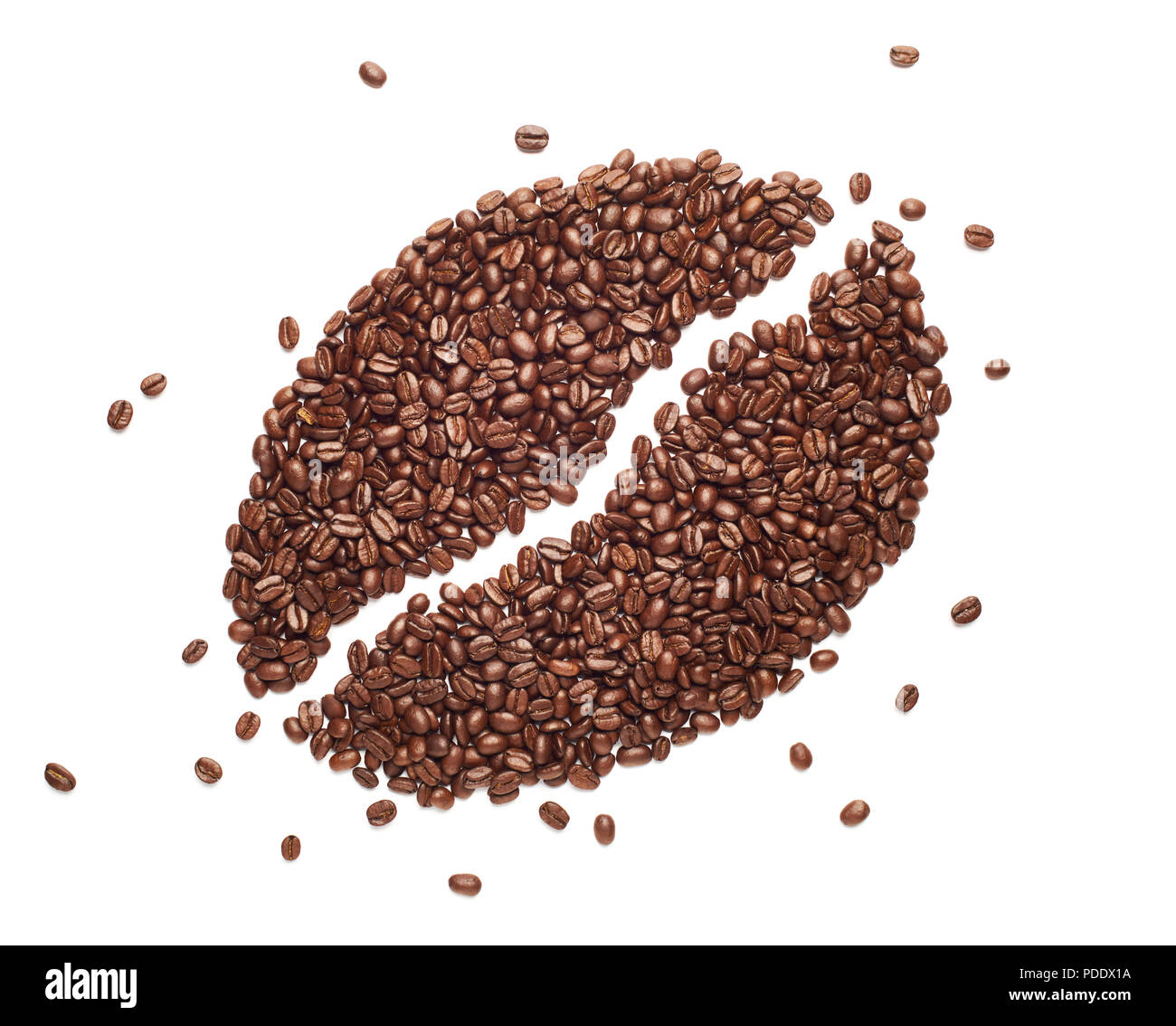 Roasted coffee beans isolated on white background Stock Photo - Alamy