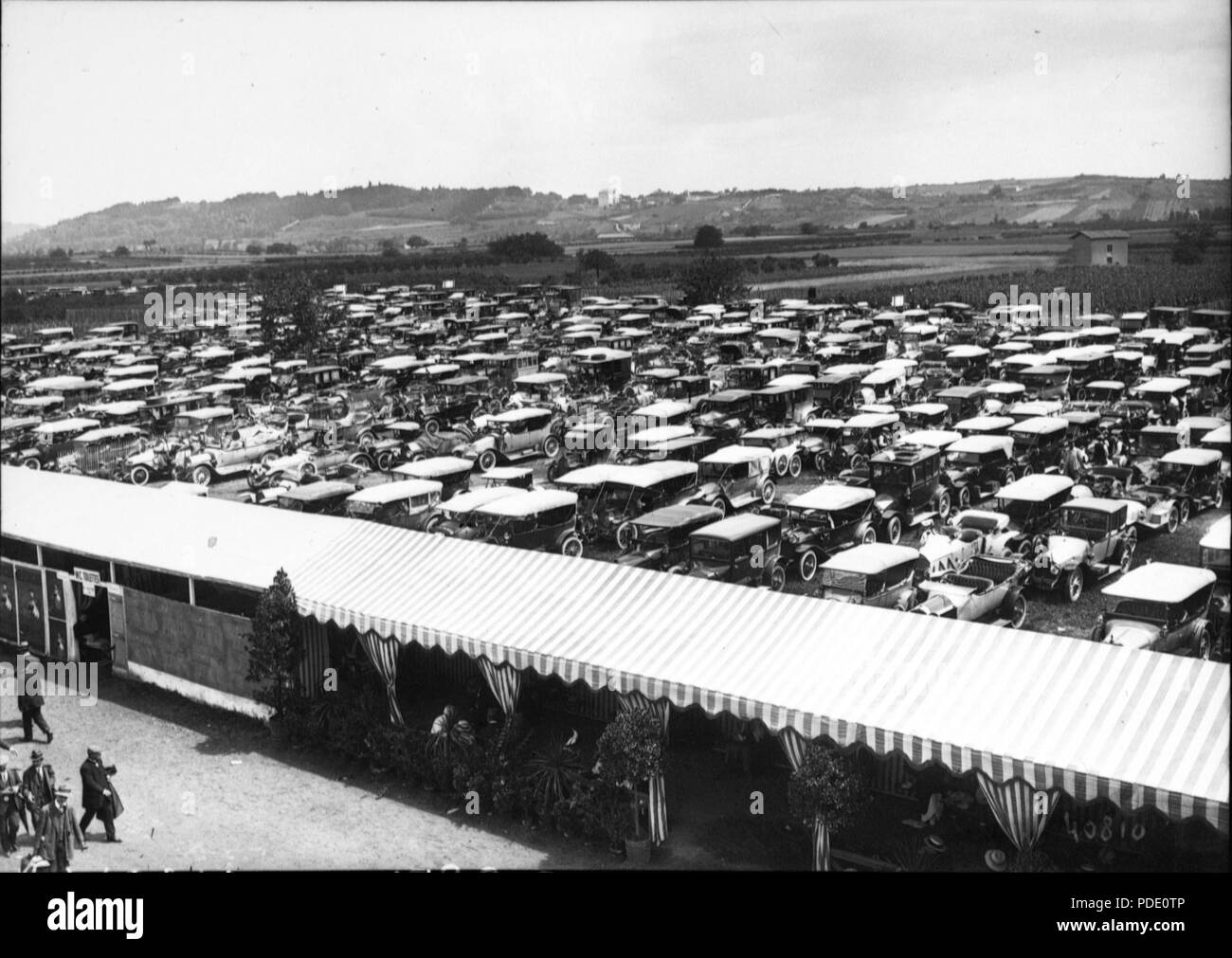 94 Carpark of the 1914 French Grand Prix Stock Photo