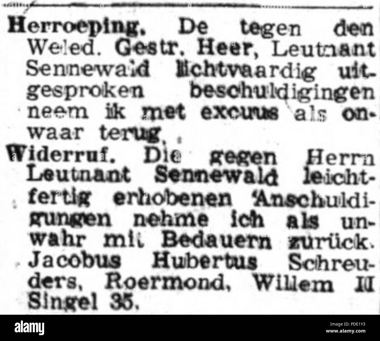 111 Deutsche Zeitung in den Niederlanden vol 003 no 314 Herroeping Stock Photo