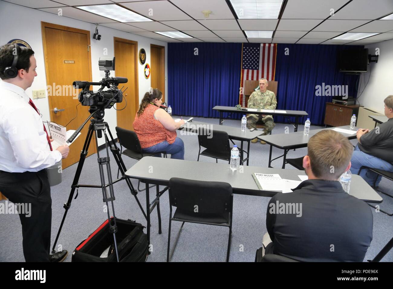 Garrison Commander Col. David J. Pinter Sr. participates in a press ...
