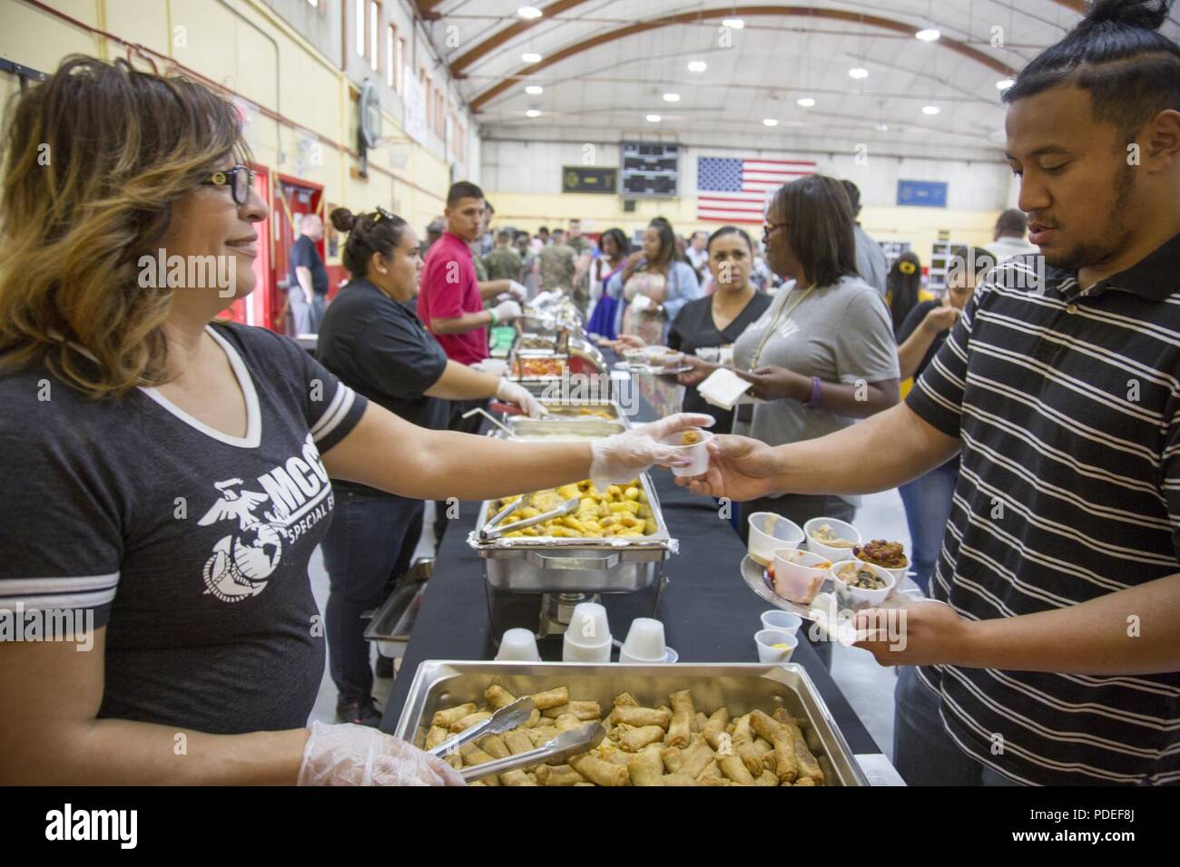 Spring Rolls and other ethnic food specially prepared by Marine Corps