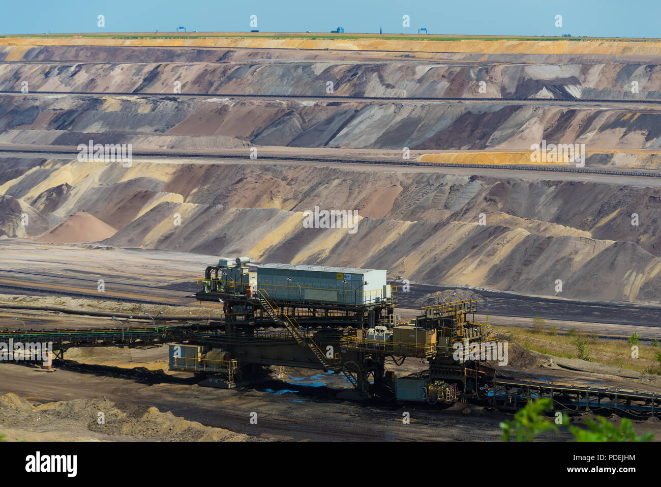 JACKERATH, GERMANY JULY 7, 2018 Large conveyorbelt in the