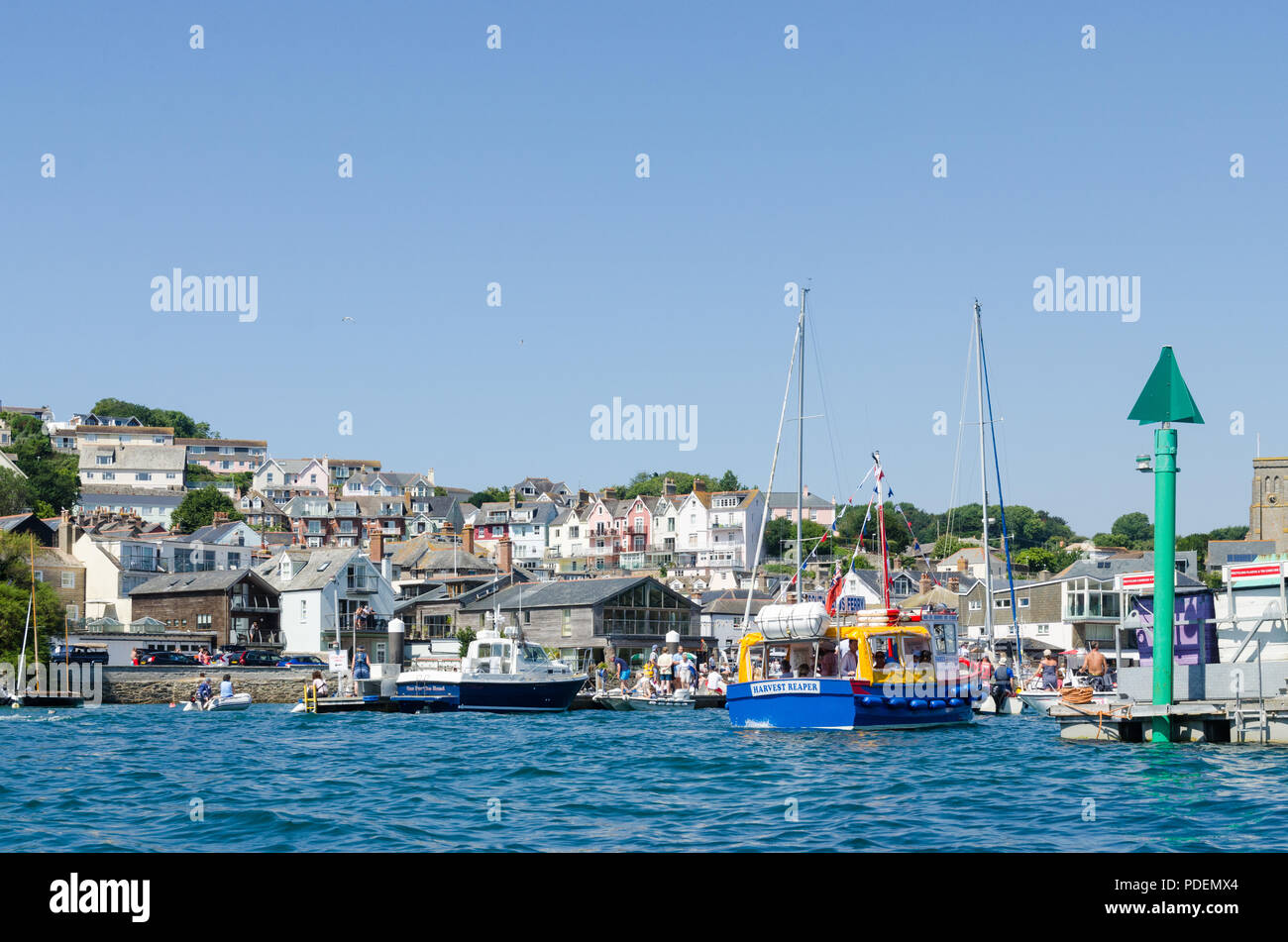 The waterfront of the pretty sailing town of Salcombe in the South Hams,Devon,England viewed from the estuary Stock Photo