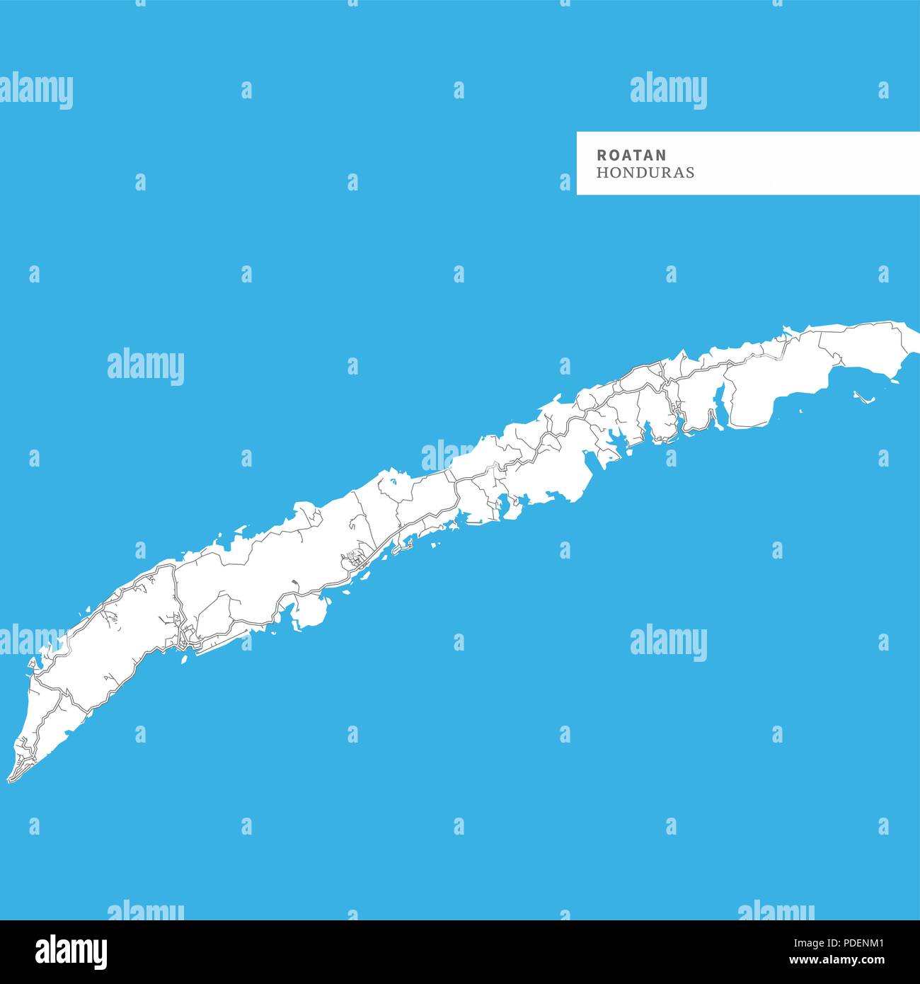 Map Of Roatan Honduras Map Of Roatan Island, Honduras, Contains Geography Outlines For Land Mass,  Water, Major Roads And Minor Roads Stock Vector Image & Art - Alamy