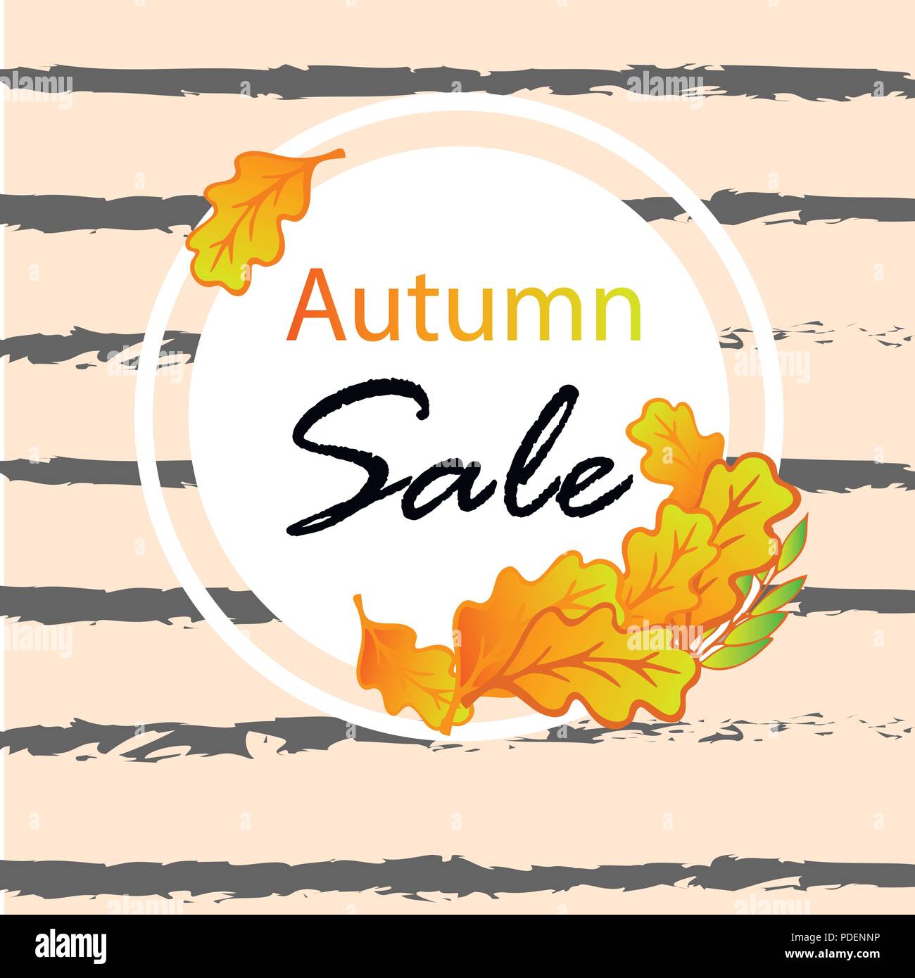 Autumn sale flyer template. Stock Vector