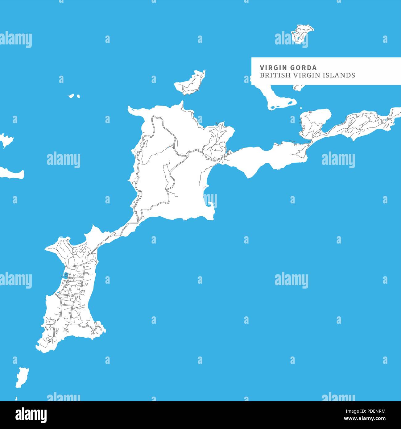 Virgin Gorda Island Map Map Of Virgin Gorda Island, British Virgin Islands, Contains Geography  Outlines For Land Mass, Water, Major Roads And Minor Roads Stock Vector  Image & Art - Alamy