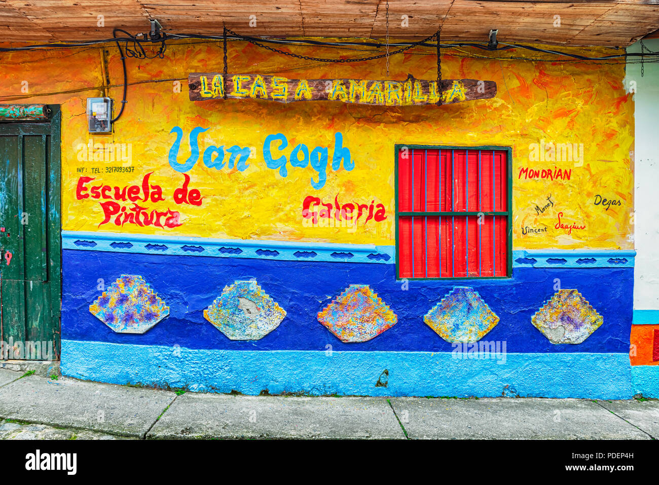 Guatape, Colombia March 27, 2018 Colorful colonial houses on a