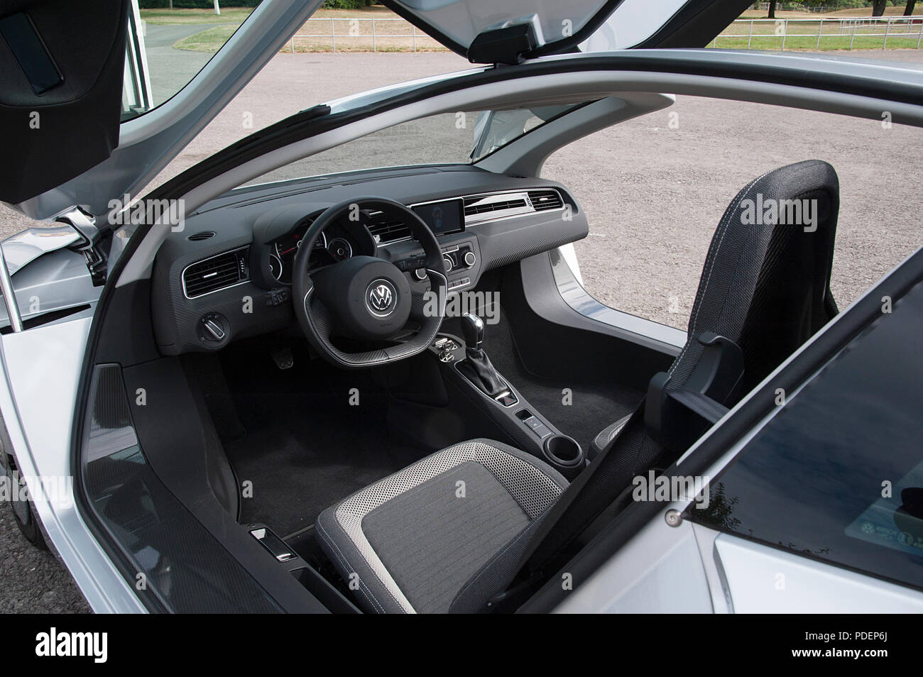 2014 Volkswagen XL1 hybrid cockpit Stock Photo