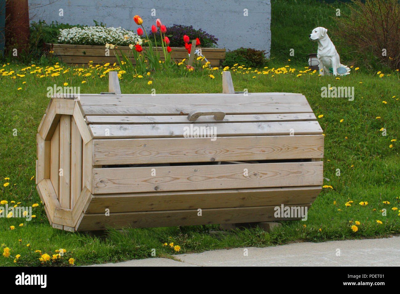 Garbage bin at Port Aux Basque, Newfoundland, Canada Stock Photo Alamy
