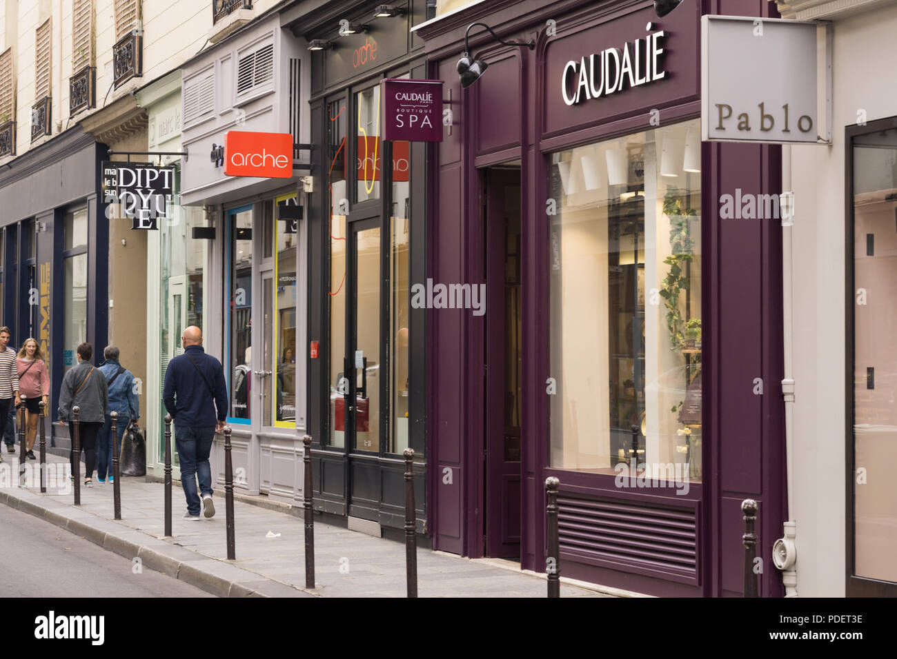Paris Marais shopping - Shops in the Marais district of Paris, France, Europe. Stock Photo