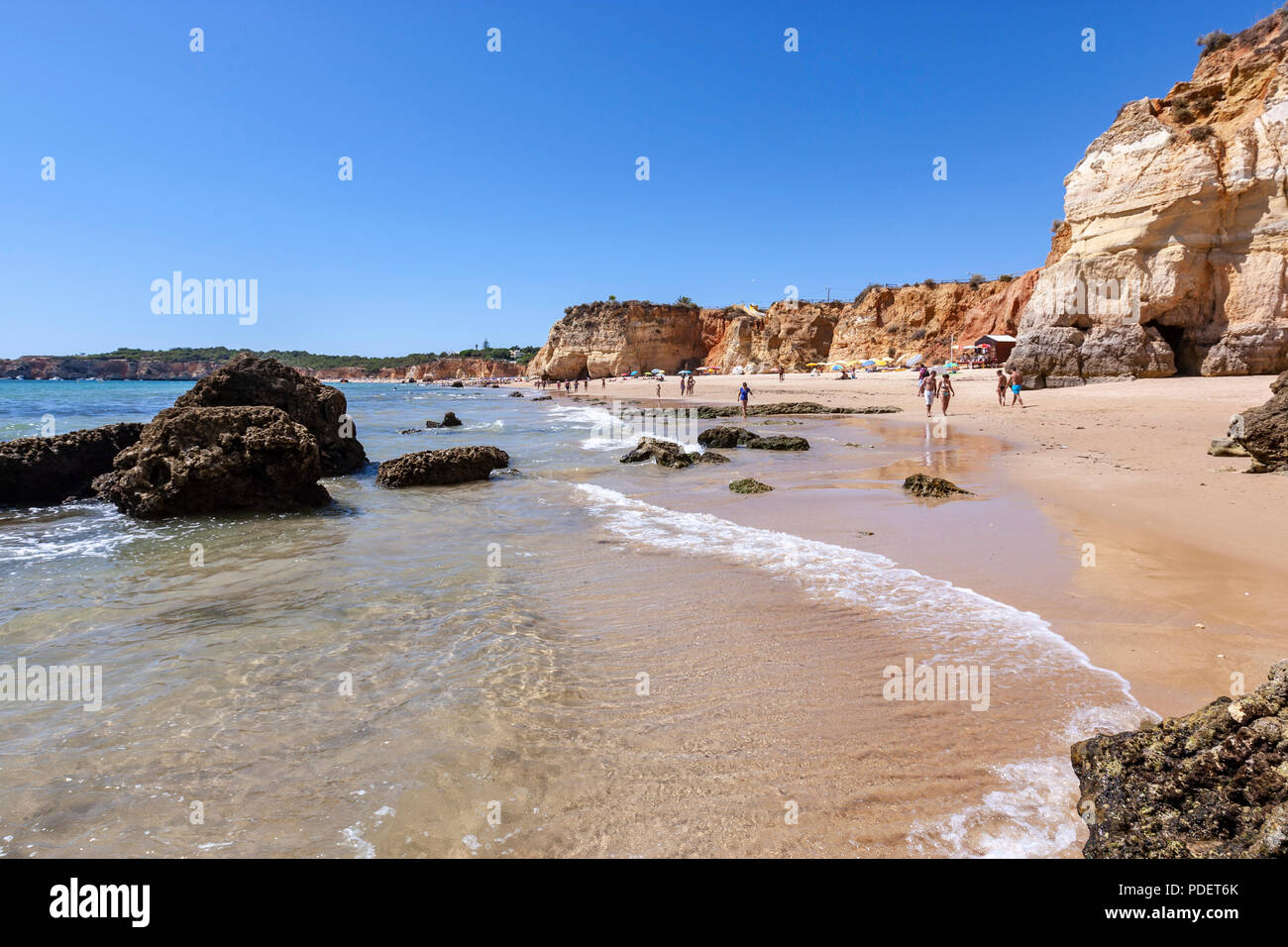 Rock Formations In Praia Dos Tres Castelos Beach Portimão Algarve Southern Portugal Stock 6792