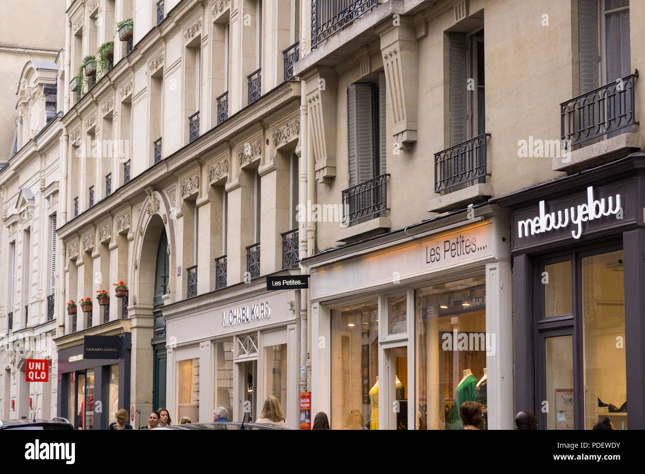 Paris Marais shopping - Shops in the Marais district of Paris, France, Europe. Stock Photo