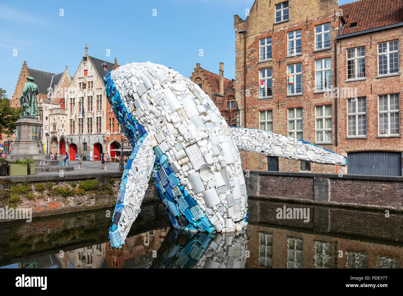 Bruges Plastic Whale, an artwork made up from plastic recovered from