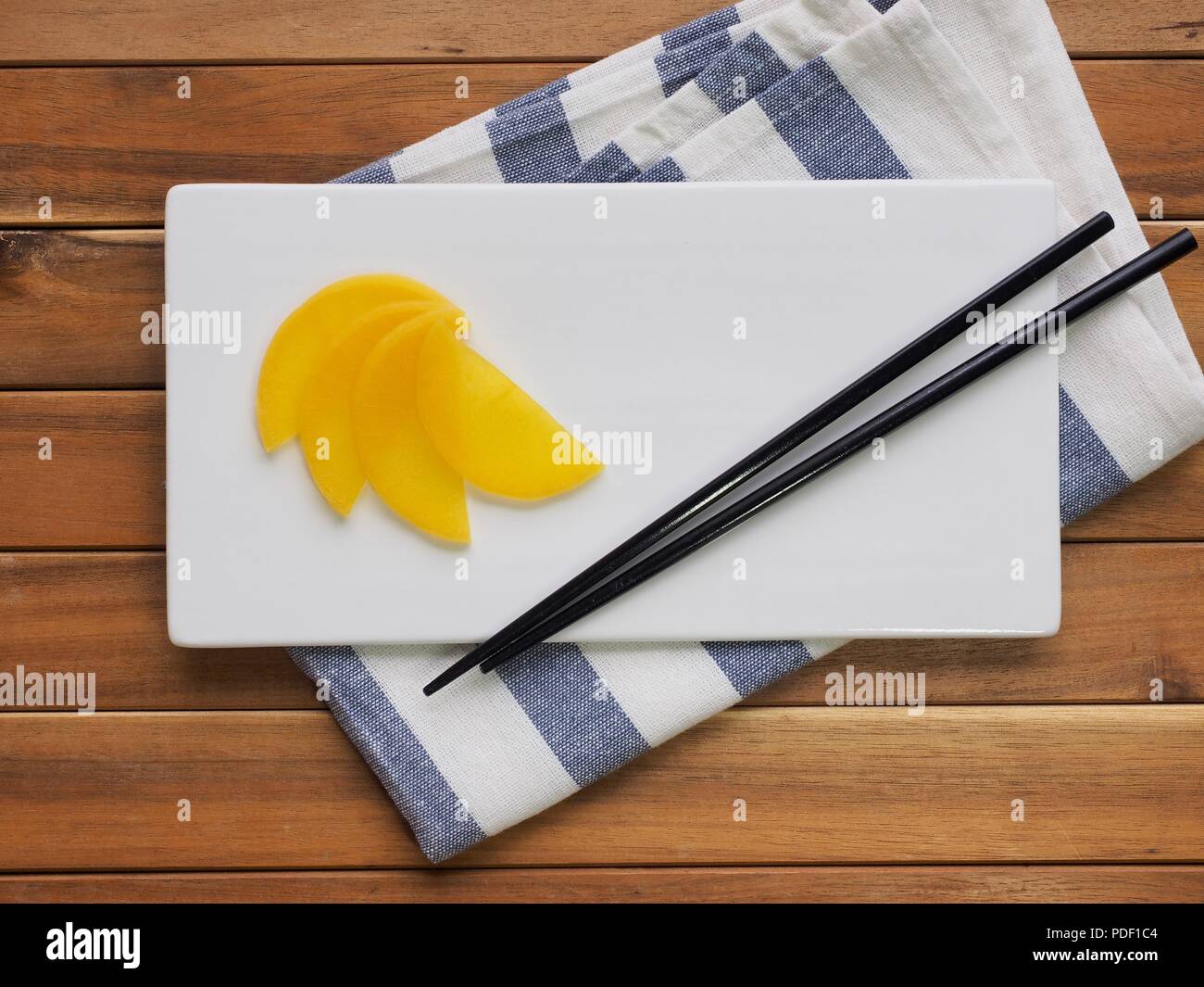 Asian side dish Pickled radish Stock Photo Alamy