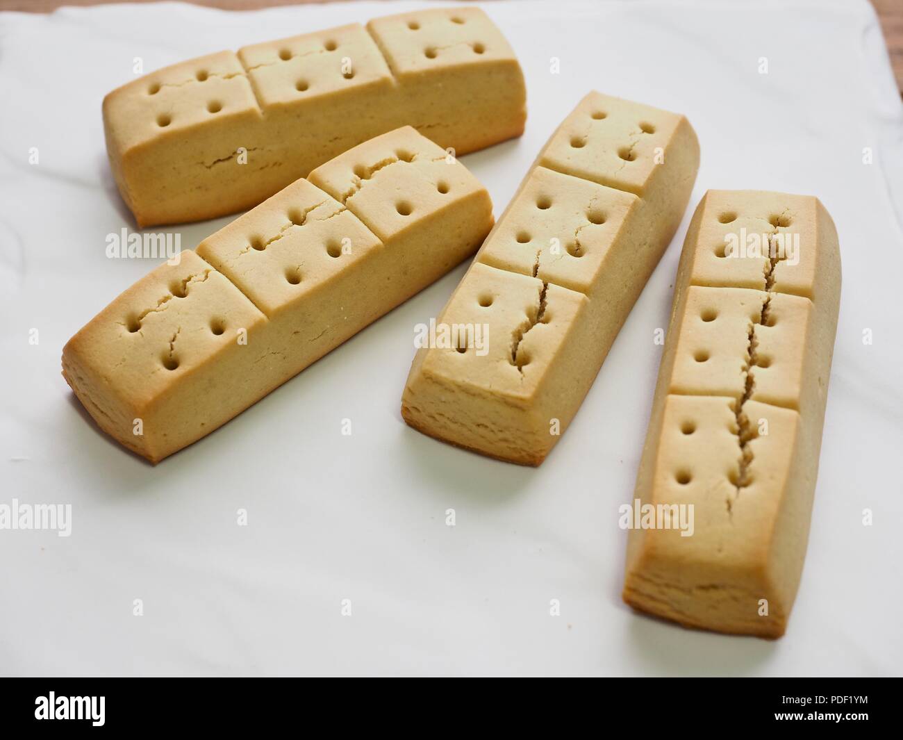 Short bread in a white dish Stock Photo