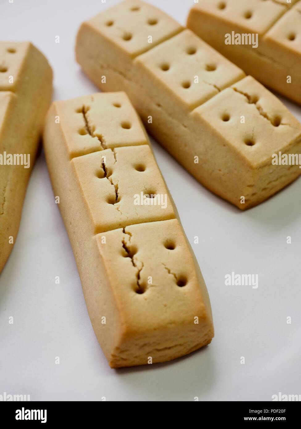 Short bread in a white dish Stock Photo