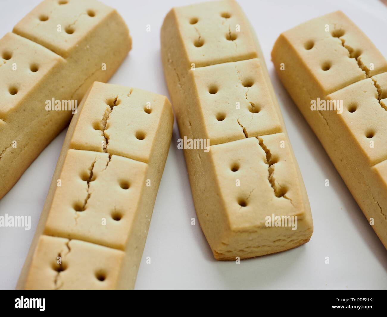Short bread in a white dish Stock Photo
