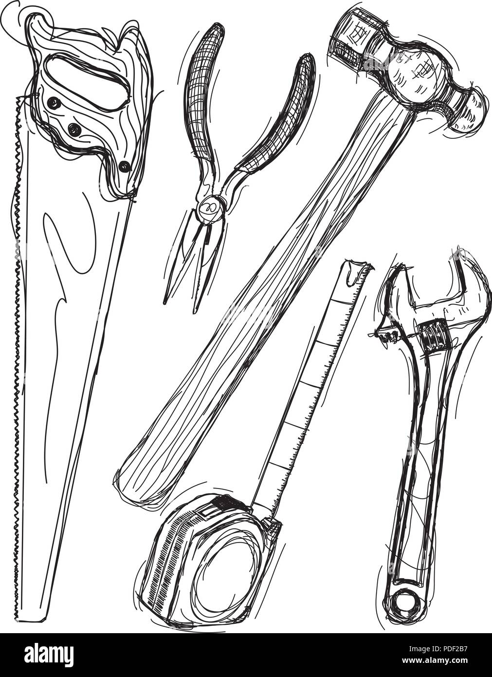 Tool Drawings Stock Vector