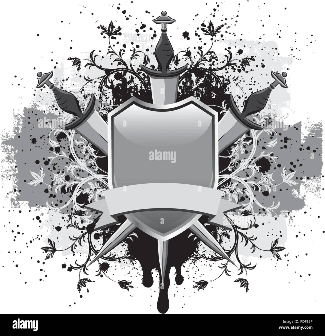 Shield and swords Stock Vector
