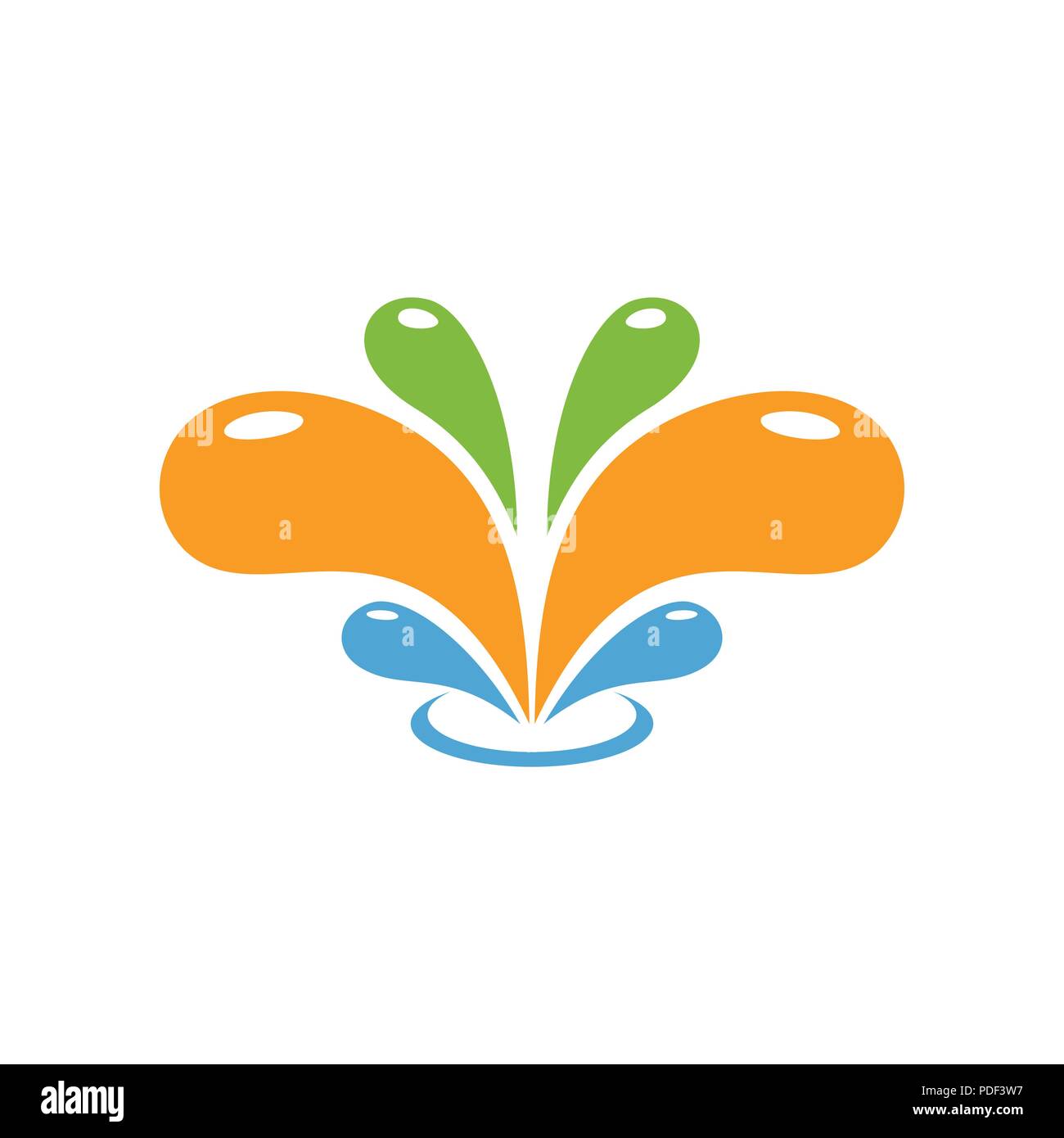 Fun Water Splash Vector Symbol Graphic Logo Design Template Stock Vector