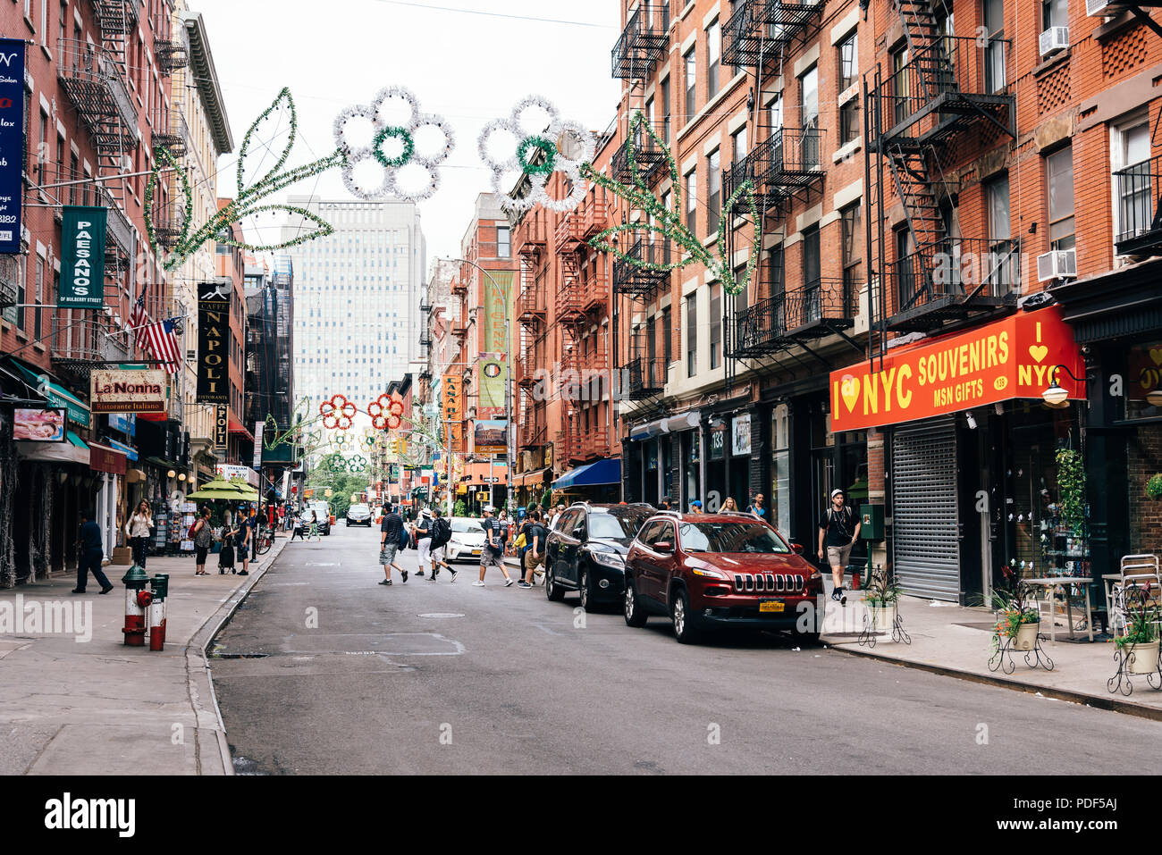 New York City, USA - June 20, 2018: Little Italy view in downtown of New York Stock Photo