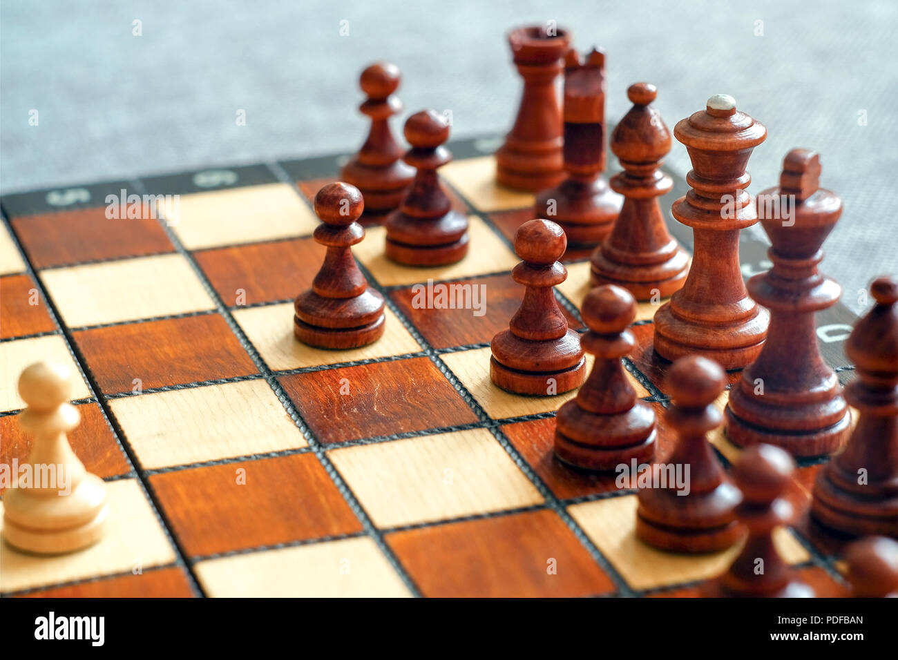 Chess board in the foreground to use for wallpaper Stock Photo - Alamy