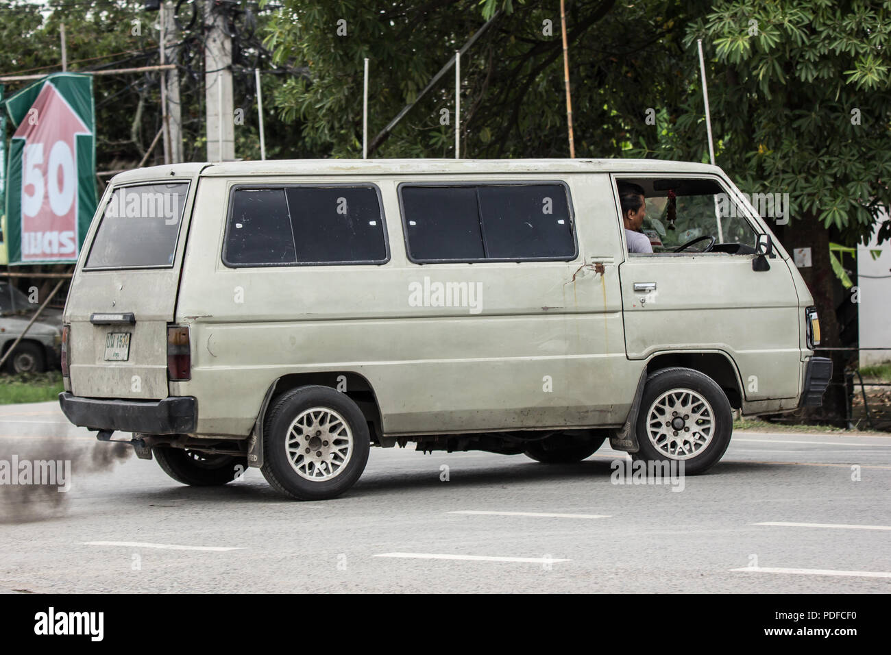 Chiangmai, Thailand - July 24 2018: Private Mitsubishi Delica old Van Car.  On road no.1001, 8 km from Chiangmai city Stock Photo - Alamy