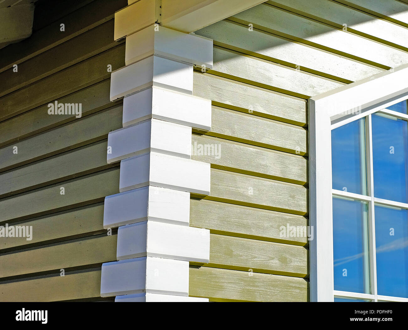 Sunny day. New modern architectural house with windows Stock Photo - Alamy
