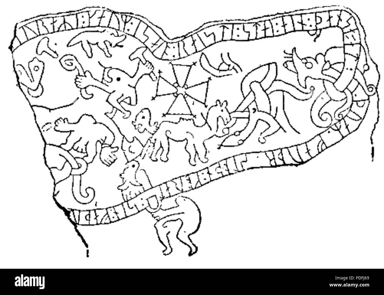 Viking age runestone inscription Cut Out Stock Images & Pictures - Alamy
