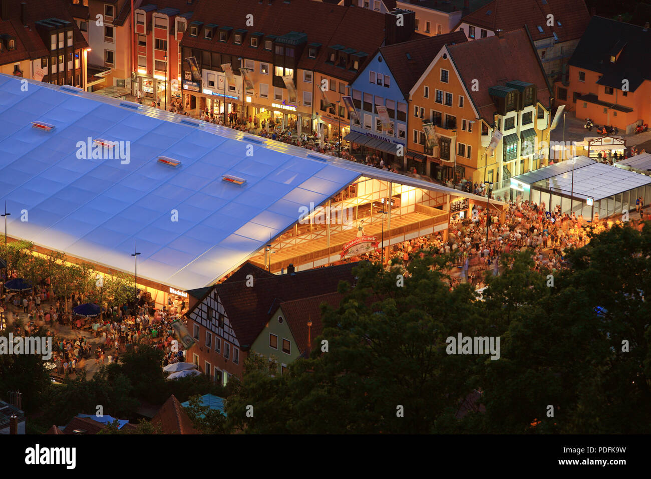 annual Beer Festival with the new festival tent from 2018, Kulmbach, Upper Franconia, Bavaria, Germany Stock Photo