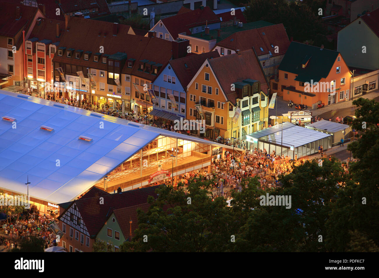 annual Beer Festival with the new festival tent from 2018, Kulmbach, Upper Franconia, Bavaria, Germany Stock Photo