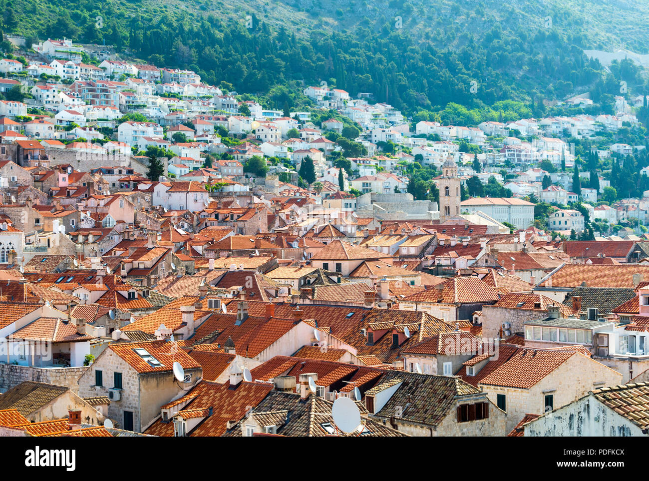 Dubrovnik Old town as viewed from the City Walls. Stock Photo