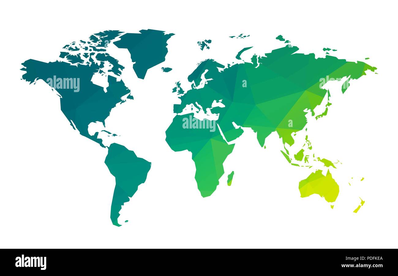 Green Geometric Blank World Map Stock Vector Image Art Alamy Green Geometric Blank World Map Stock Vector Image Art Alamy