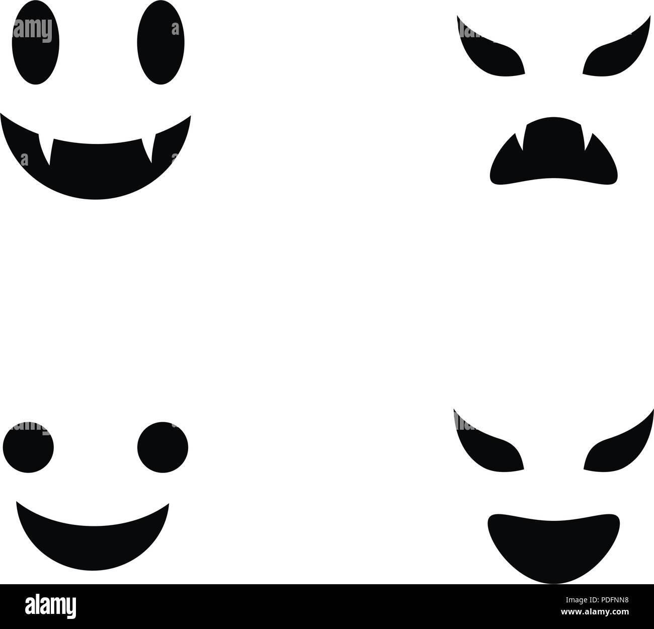 Ghost icons Vector illustration of flat design characters Stock Vector ...