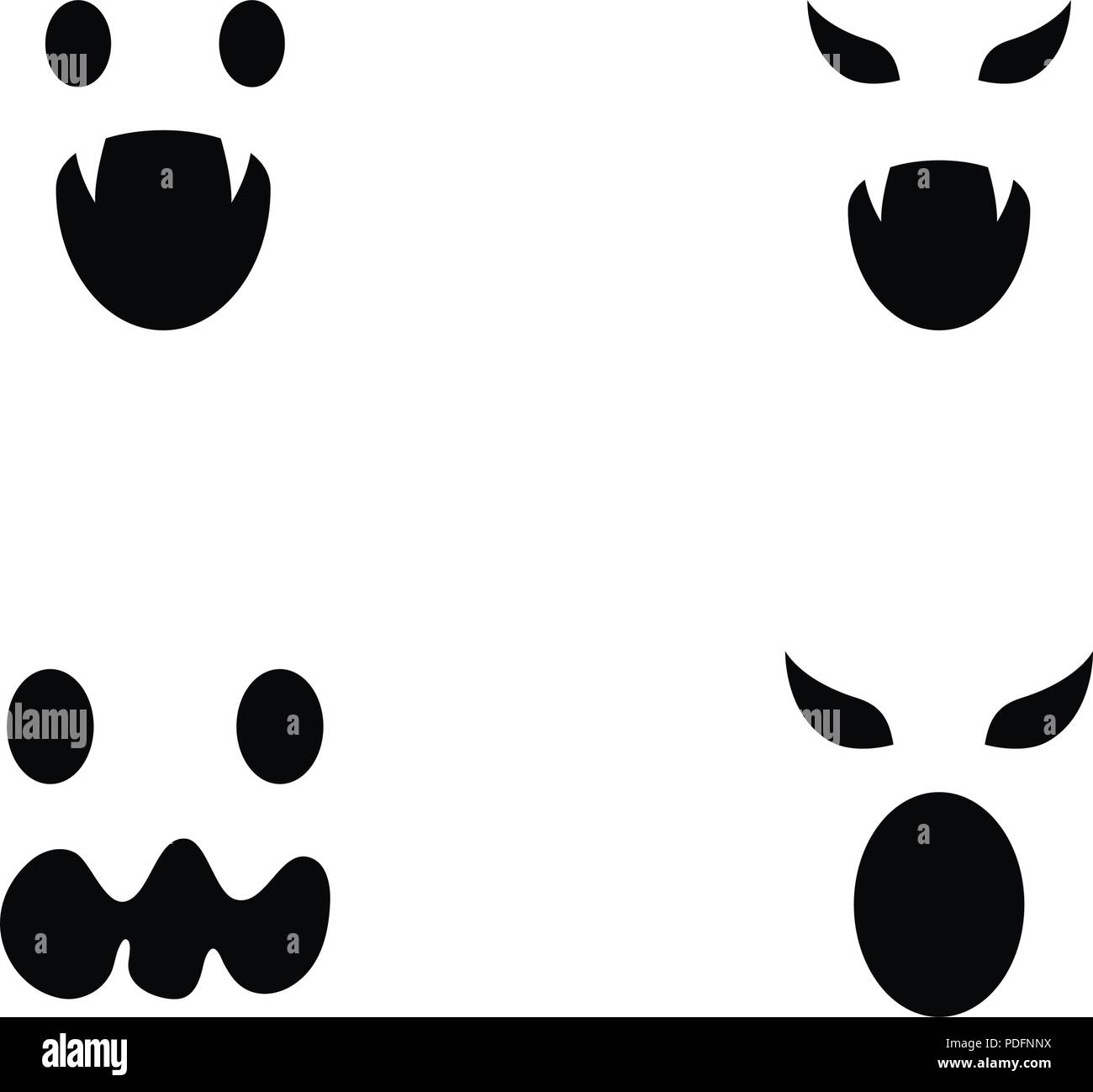 Ghost icons Vector illustration of flat design characters Stock Vector ...