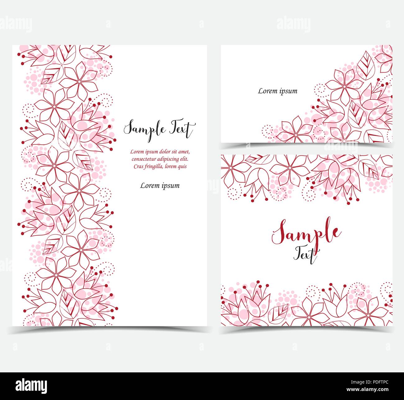 Vector illustration of floral decoration on white background.Set of ...