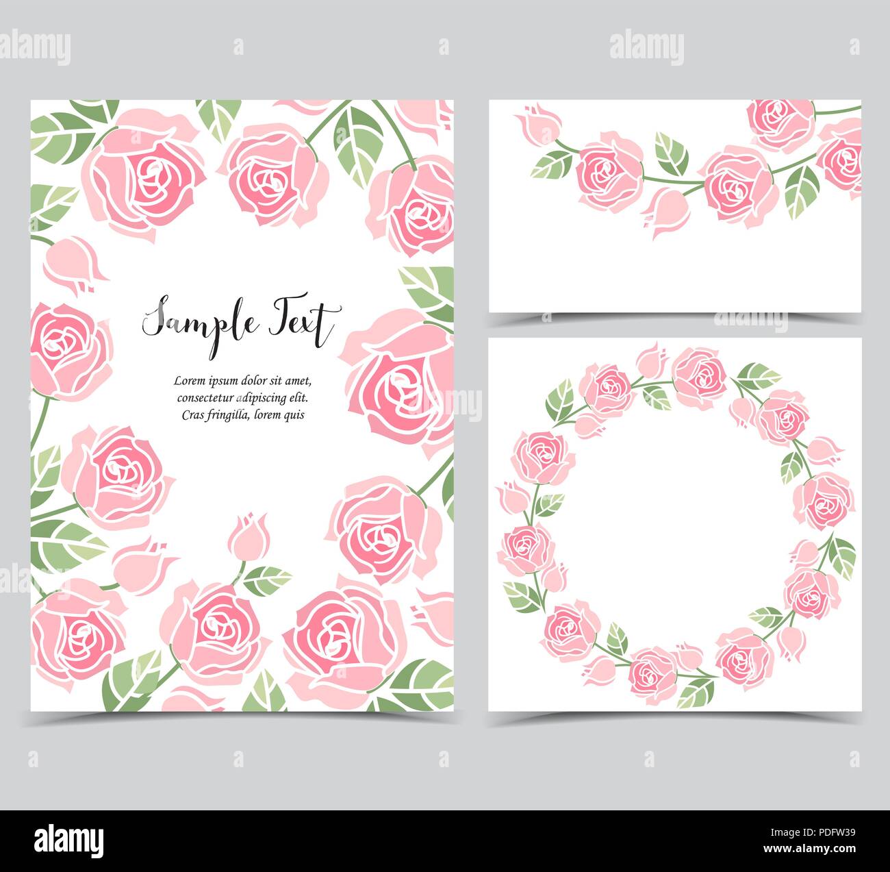 Vector illustration of a background with pink roses, decorative frame ...