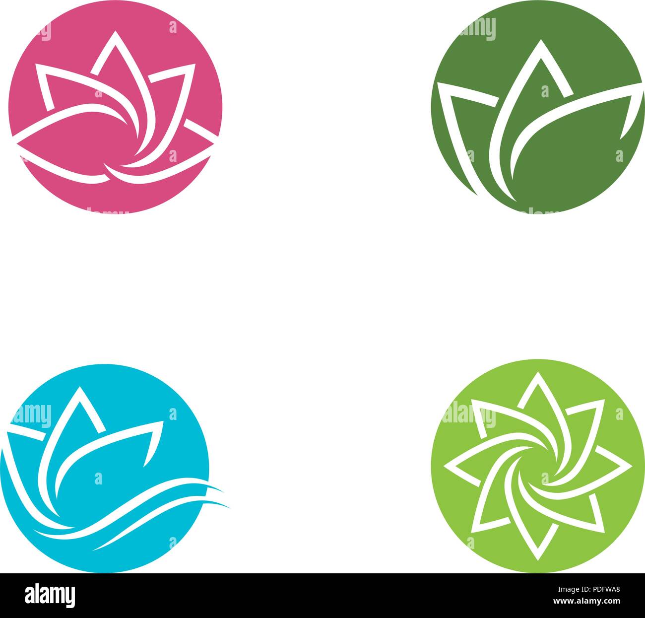 Beauty Vector lotus flowers design logo Template icon Stock Vector ...