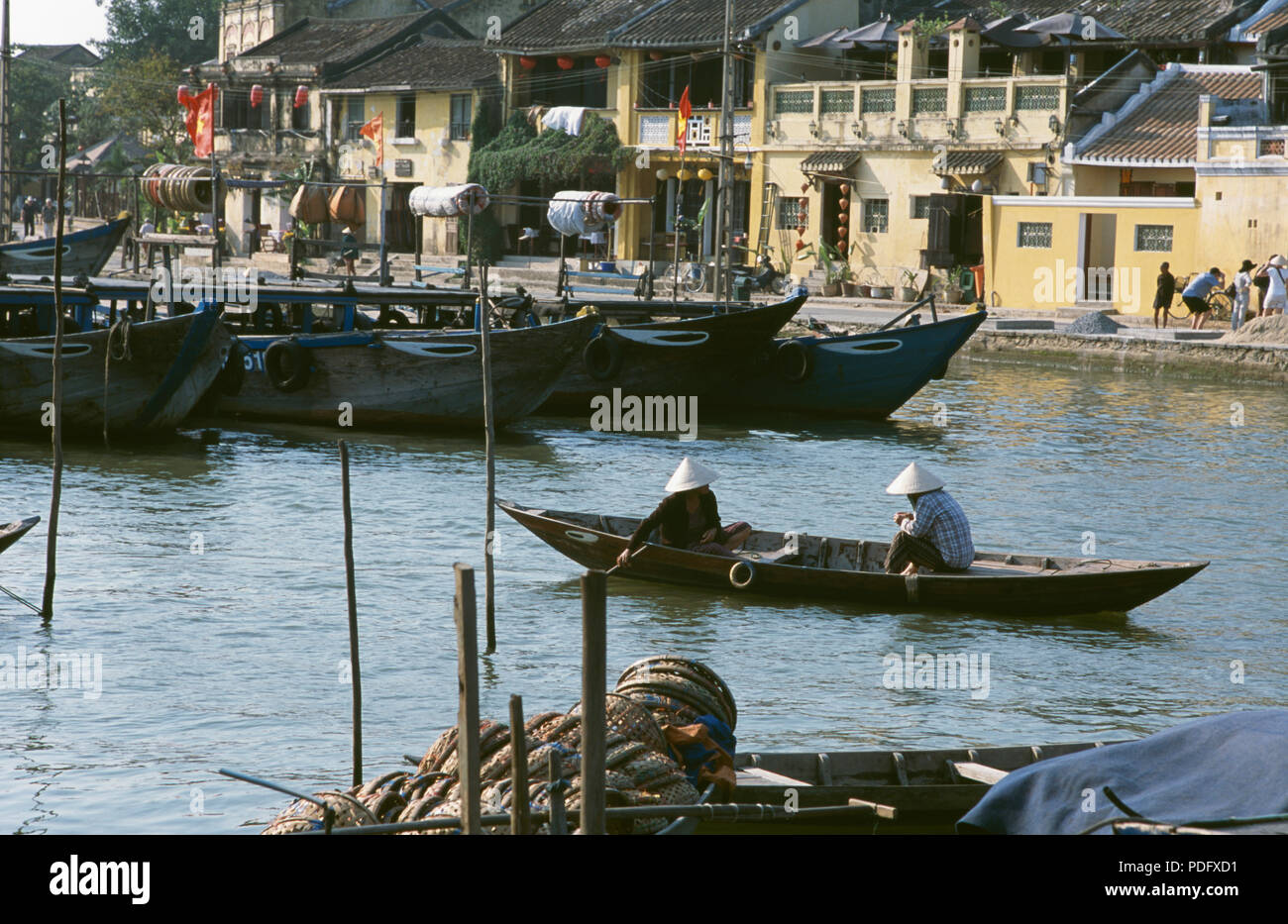 River traffic on the Thu Bhon river at Hoi An, Vietnam         FOR EDITORIAL USE ONLY Stock Photo