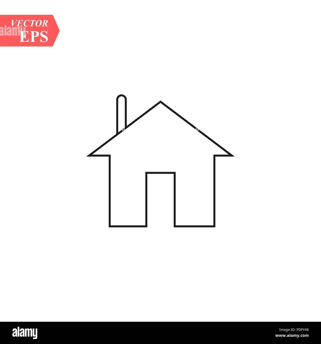 House icon with door, outline design vector eps 10 Stock Vector