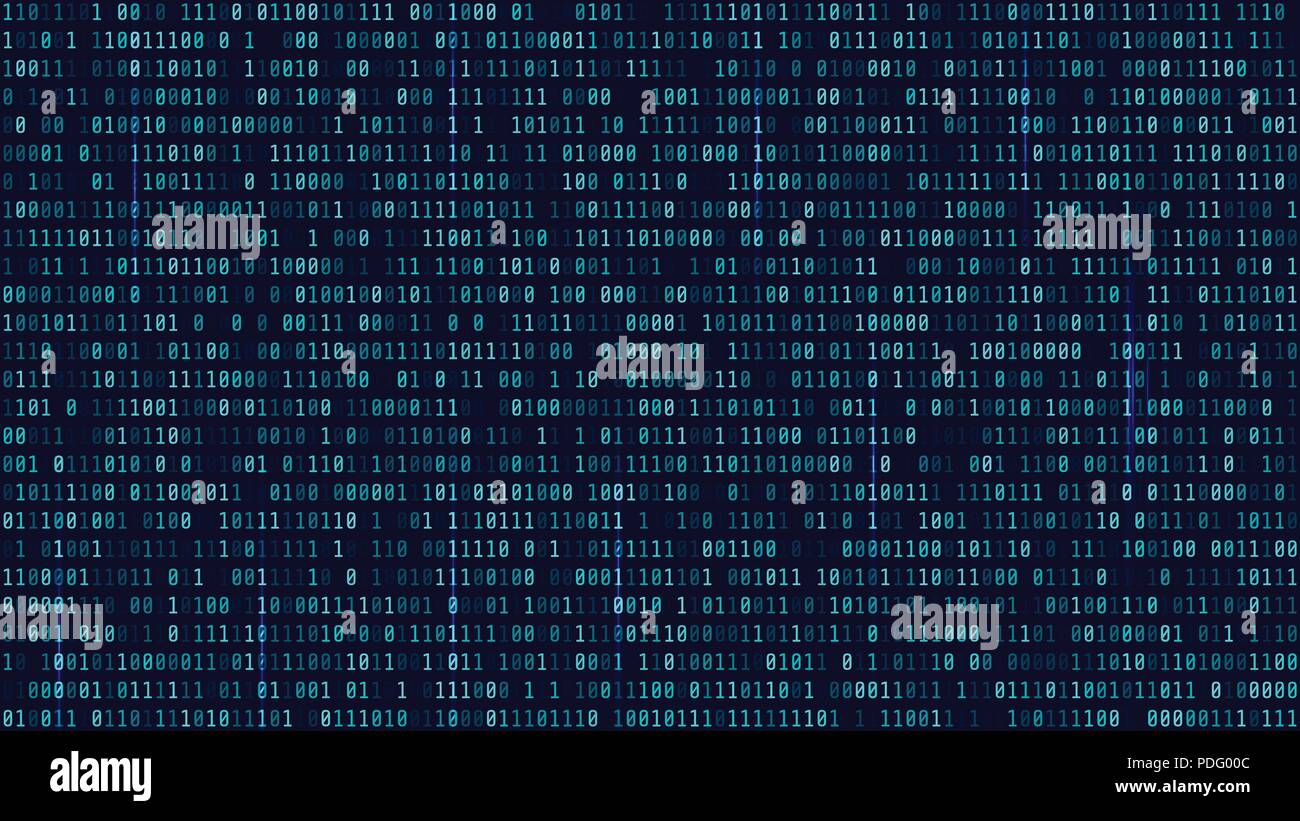 Matrix Background with blue light. Binary Computer Code. Vector ...