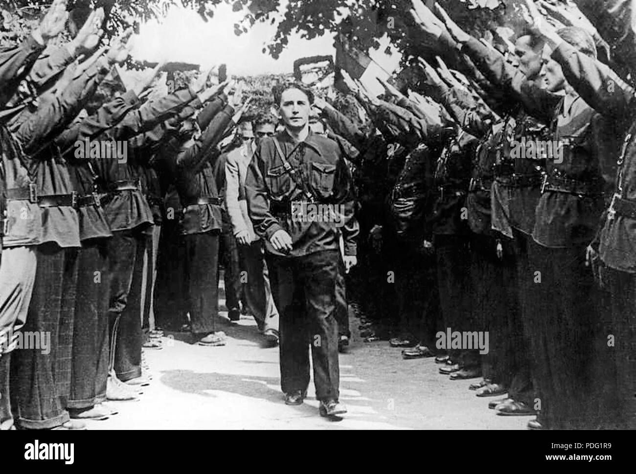 155 Horia Sima and Legionaries1940 (Retouched) Stock Photo