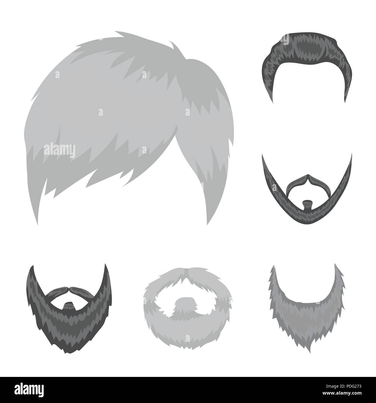 Mustache and beard, hairstyles monochrome icons in set collection for ...