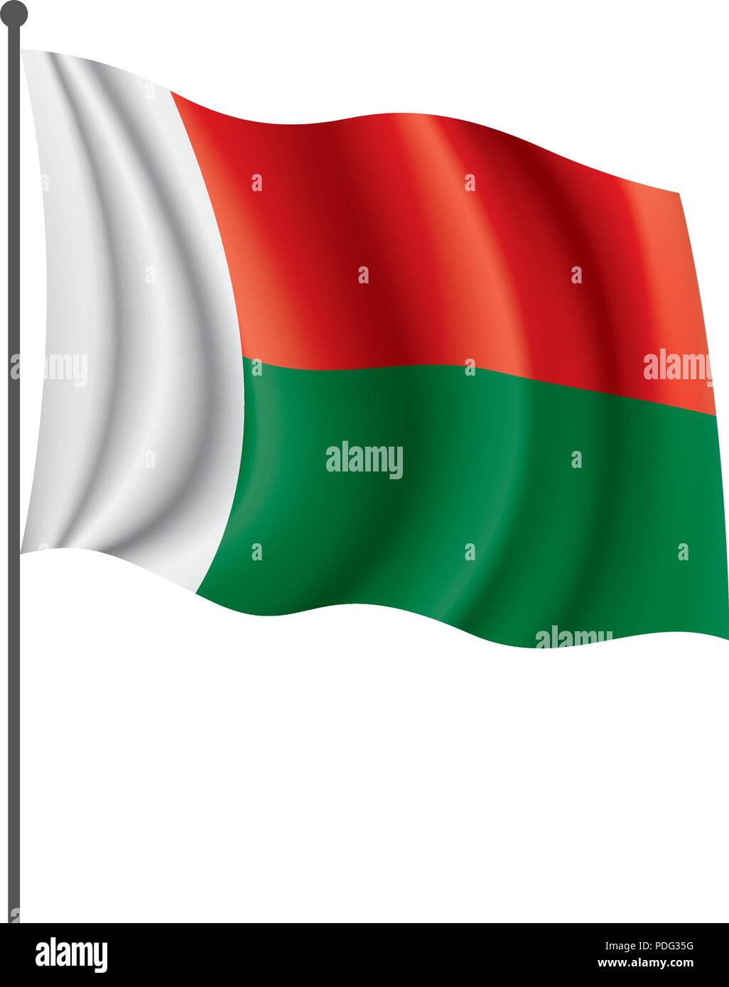 Madagascar flag, vector illustration on a white background Stock Vector ...