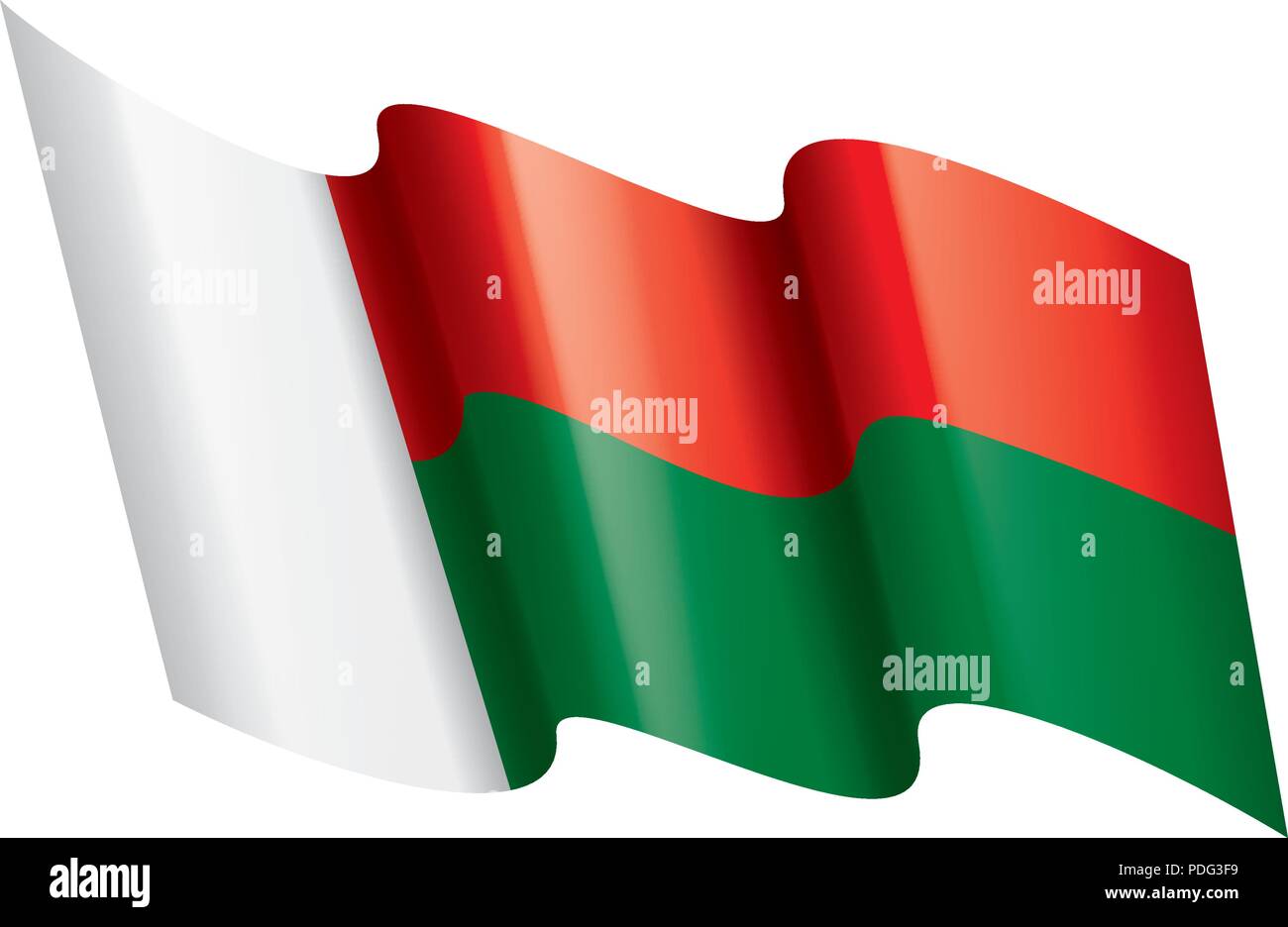 Madagascar flag, vector illustration on a white background Stock Vector ...