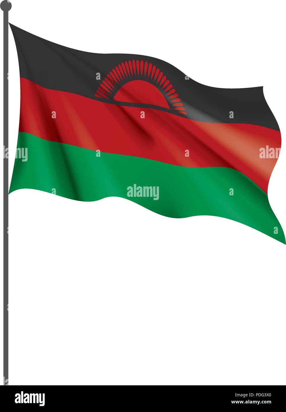 Malawi flag on the black background Stock Vector Images - Alamy