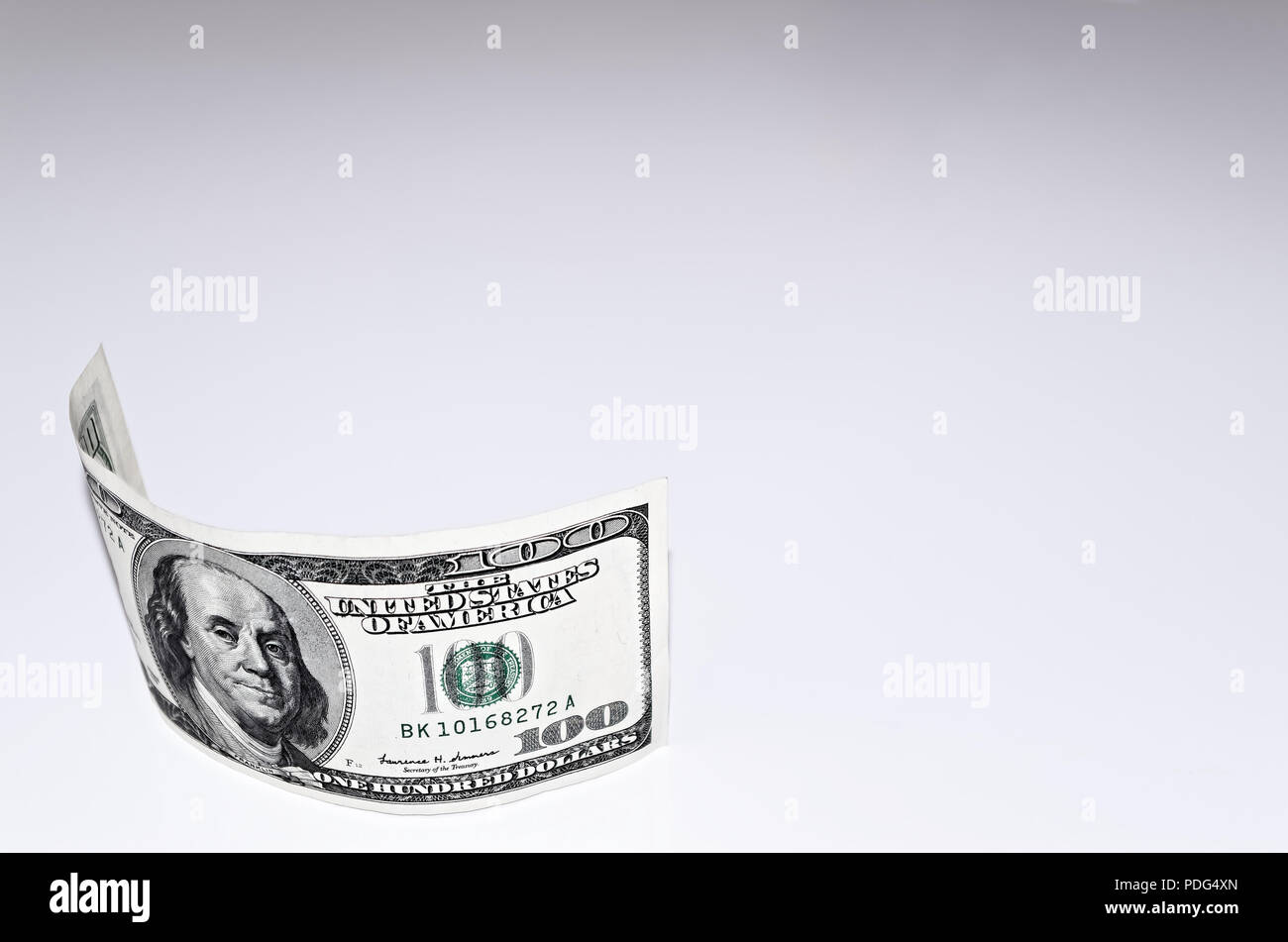 100 american dollar banknote on white background Stock Photo