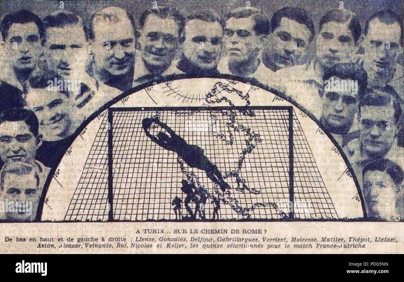 192 L'équipe de France de football à la Coupe du Monde 1934 ( opposée à