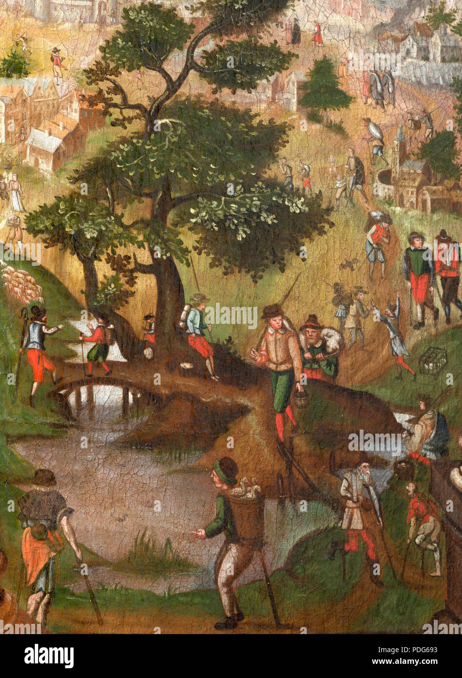 Fundationsbild von 1621, Pilger Stock Photo